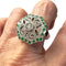 Bague 53.5 Bague Art déco en platine avec diamants et émeraude 58 Facettes Q356B