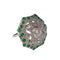 Bague 53.5 Bague Art déco en platine avec diamants et émeraude 58 Facettes Q356B