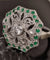 Bague 53.5 Bague Art déco en platine avec diamants et émeraude 58 Facettes Q356B