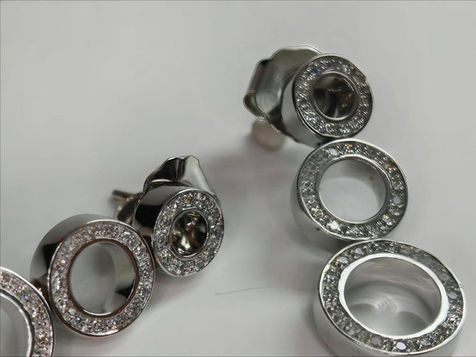 Boucles d'oreilles Boucles d'oreilles contemporaines en or 18 ct avec diamants 58 Facettes Q273B(100)