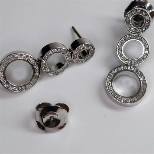 Boucles d'oreilles Boucles d'oreilles contemporaines en or 18 ct avec diamants 58 Facettes Q273B(100)