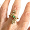 Bague 56 Bague Art déco en or jaune 18 carats avec diamants et émeraude 58 Facettes A2315(224)