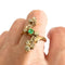 Bague 56 Bague Art déco en or jaune 18 carats avec diamants et émeraude 58 Facettes A2315(224)