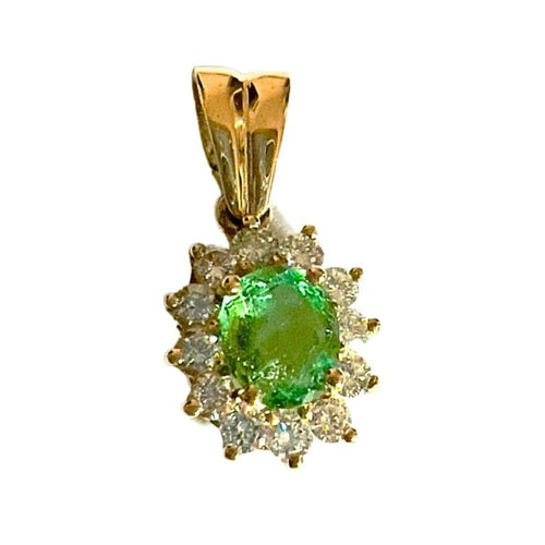 Pendentif Pendentif néoclassique contemporain en or jaune 18 carats avec émeraude 58 Facettes Q376B(127)