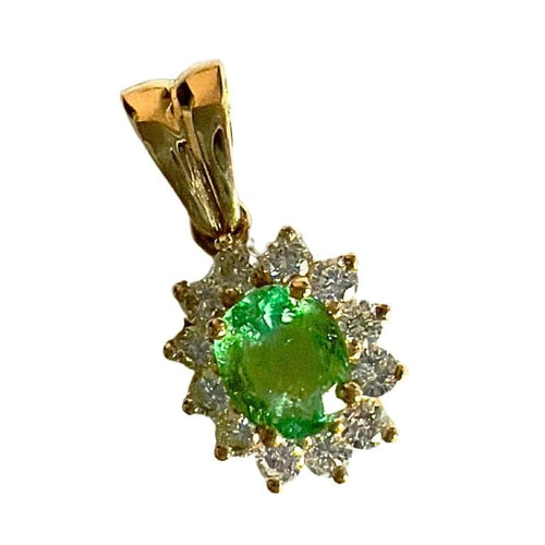 Pendentif Pendentif néoclassique contemporain en or jaune 18 carats avec émeraude 58 Facettes Q376B(127)