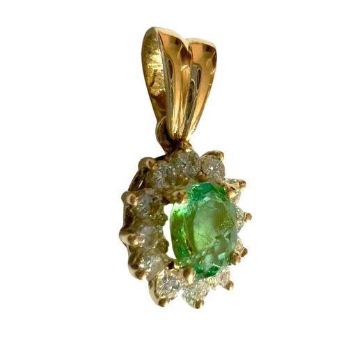 Pendentif Pendentif néoclassique contemporain en or jaune 18 carats avec émeraude 58 Facettes Q376B(127)