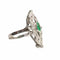 Bague 58.5 Bague navette Art déco en platine 950 ornée de diamants et d’émeraudes 58 Facettes Q892A