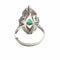 Bague 58.5 Bague navette Art déco en platine 950 ornée de diamants et d’émeraudes 58 Facettes Q892A