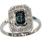 Bague 56.5 Bague Art déco en platine 950 avec saphir vert et diamants 58 Facettes Q391B