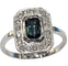 Bague 56.5 Bague Art déco en platine 950 avec saphir vert et diamants 58 Facettes Q391B