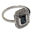 Bague 56.5 Bague Art déco en platine 950 avec saphir vert et diamants 58 Facettes Q391B
