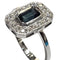 Bague 56.5 Bague Art déco en platine 950 avec saphir vert et diamants 58 Facettes Q391B