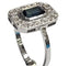 Bague 56.5 Bague Art déco en platine 950 avec saphir vert et diamants 58 Facettes Q391B