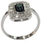 Bague 56.5 Bague Art déco en platine 950 avec saphir vert et diamants 58 Facettes Q391B