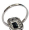 Bague 56.5 Bague Art déco en platine 950 avec saphir vert et diamants 58 Facettes Q391B