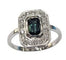 Bague 56.5 Bague Art déco en platine 950 avec saphir vert et diamants 58 Facettes Q391B