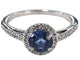 Bague 52 Bague halo en or blanc 18 carats avec saphir 0,80 ct et diamants 58 Facettes Q408B