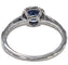 Bague 52 Bague halo en or blanc 18 carats avec saphir 0,80 ct et diamants 58 Facettes Q408B