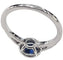 Bague 52 Bague halo en or blanc 18 carats avec saphir 0,80 ct et diamants 58 Facettes Q408B
