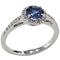 Bague 52 Bague halo en or blanc 18 carats avec saphir 0,80 ct et diamants 58 Facettes Q408B