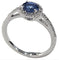 Bague 52 Bague halo en or blanc 18 carats avec saphir 0,80 ct et diamants 58 Facettes Q408B
