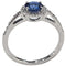 Bague 52 Bague halo en or blanc 18 carats avec saphir 0,80 ct et diamants 58 Facettes Q408B