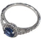 Bague 52 Bague halo en or blanc 18 carats avec saphir 0,80 ct et diamants 58 Facettes Q408B