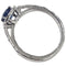 Bague 52 Bague halo en or blanc 18 carats avec saphir 0,80 ct et diamants 58 Facettes Q408B