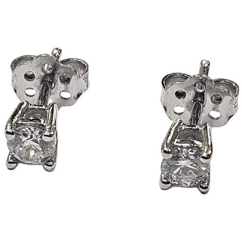 Boucles d'oreilles Boucles d'oreilles clous en or blanc 18 carats et diamants 58 Facettes Q406B