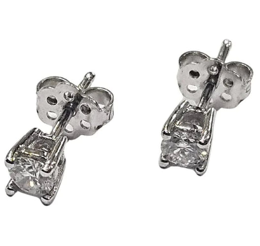 Boucles d'oreilles Boucles d'oreilles clous en or blanc 18 carats et diamants 58 Facettes Q406B