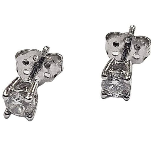Boucles d'oreilles Boucles d'oreilles clous en or blanc 18 carats et diamants 58 Facettes Q406B
