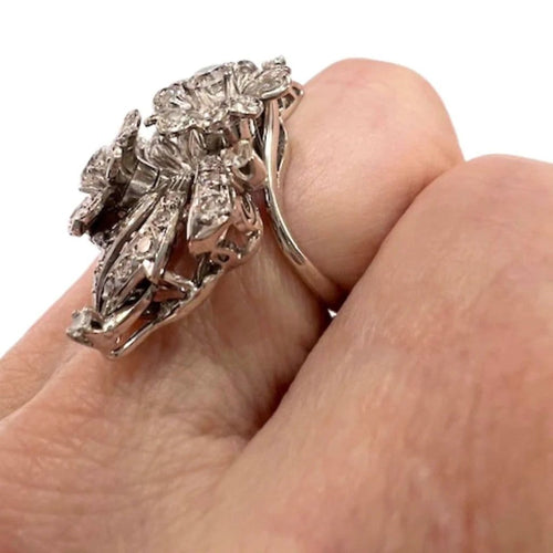 Bague 52 Bague rétro années 1940-1945 en or 18 carats et diamants 58 Facettes Q314B(816)