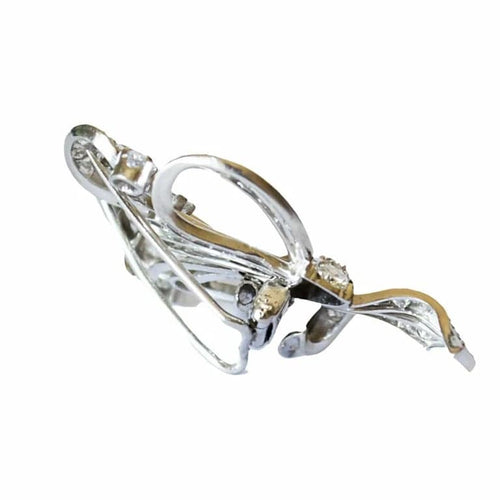 Broche Broches rétro - 2 pièces en platine 950 et diamants 4,36 ct 58 Facettes A1156