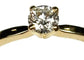 Bague 53.5 Bague solitaire en or jaune avec diamant taille brillant 0,35 ct 58 Facettes E09