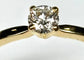 Bague 53.5 Bague solitaire en or jaune avec diamant taille brillant 0,35 ct 58 Facettes E09