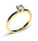 Bague 53.5 Bague solitaire en or jaune avec diamant taille brillant 0,35 ct 58 Facettes E09