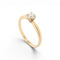 Bague 53.5 Bague solitaire en or jaune avec diamant taille brillant 0,35 ct 58 Facettes E09
