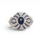 Bague 55 Bague design du XXe siècle en or jaune 18 carats, saphirs et diamants 58 Facettes E32