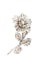 Broche Broche florale rétro années 40 en or blanc 18 carats et diamants 58 Facettes E31
