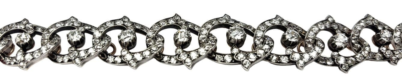 Bracelet Bracelet Belle Époque en or jaune et argent, diamants 23,10 ct 58 Facettes E34