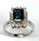 Bague 53 Bague contemporaine en or jaune 18 carats avec saphir et diamants 58 Facettes E38