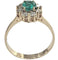 Bague 55.5 Bague rosette contemporaine en or jaune avec émeraude et diamants 58 Facettes E37