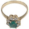 Bague 55.5 Bague rosette contemporaine en or jaune avec émeraude et diamants 58 Facettes E37