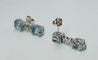 Boucles d'oreilles Boucles d'oreilles - Or blanc 18 carats, aigues-marines et diamants 58 Facettes Q251B