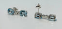 Boucles d'oreilles Boucles d'oreilles - Or blanc 18 carats, aigues-marines et diamants 58 Facettes Q251B
