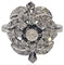 Bague 53 Bague cluster rétro années 1940 en or blanc 18 carats et diamants 58 Facettes E12