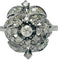 Bague 53 Bague cluster rétro années 1940 en or blanc 18 carats et diamants 58 Facettes E12