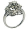 Bague 53 Bague cluster rétro années 1940 en or blanc 18 carats et diamants 58 Facettes E12
