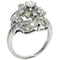 Bague 53 Bague cluster rétro années 1940 en or blanc 18 carats et diamants 58 Facettes E12