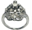 Bague 53 Bague cluster rétro années 1940 en or blanc 18 carats et diamants 58 Facettes E12